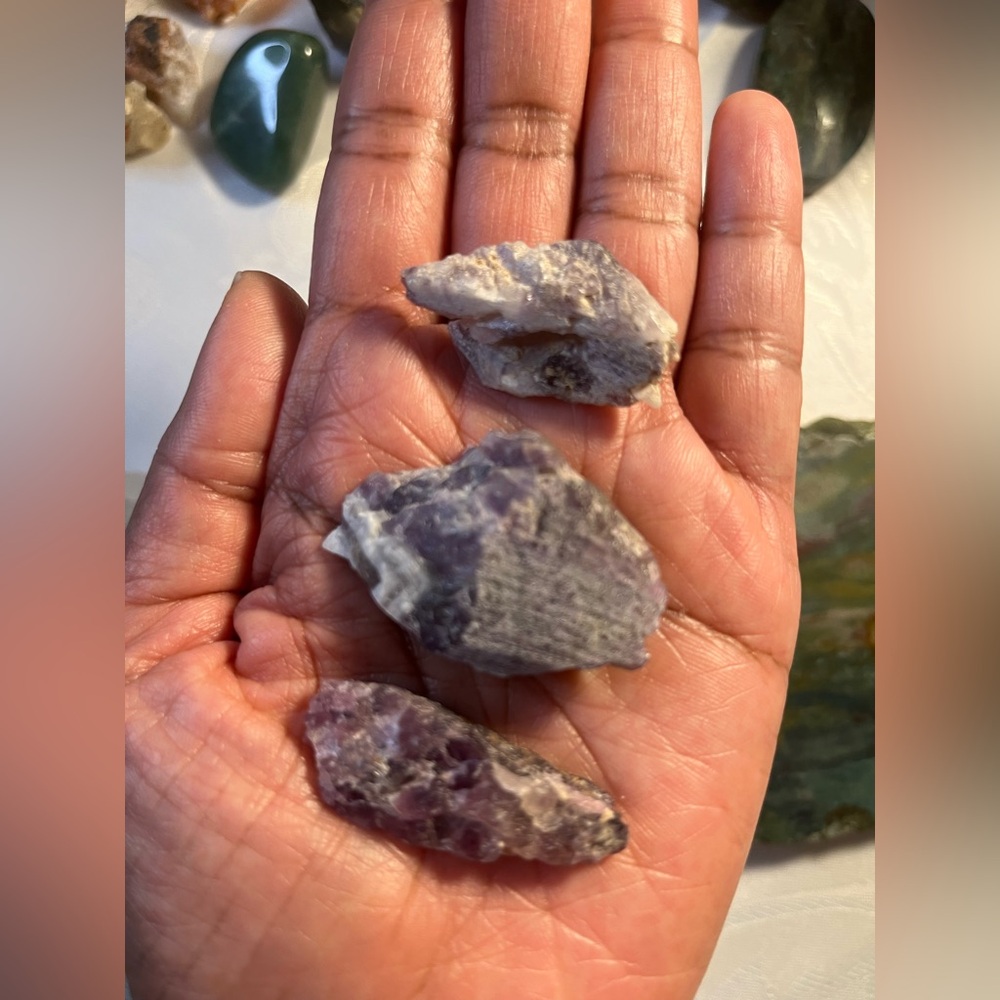 Natural Amethyst Crystal Trio